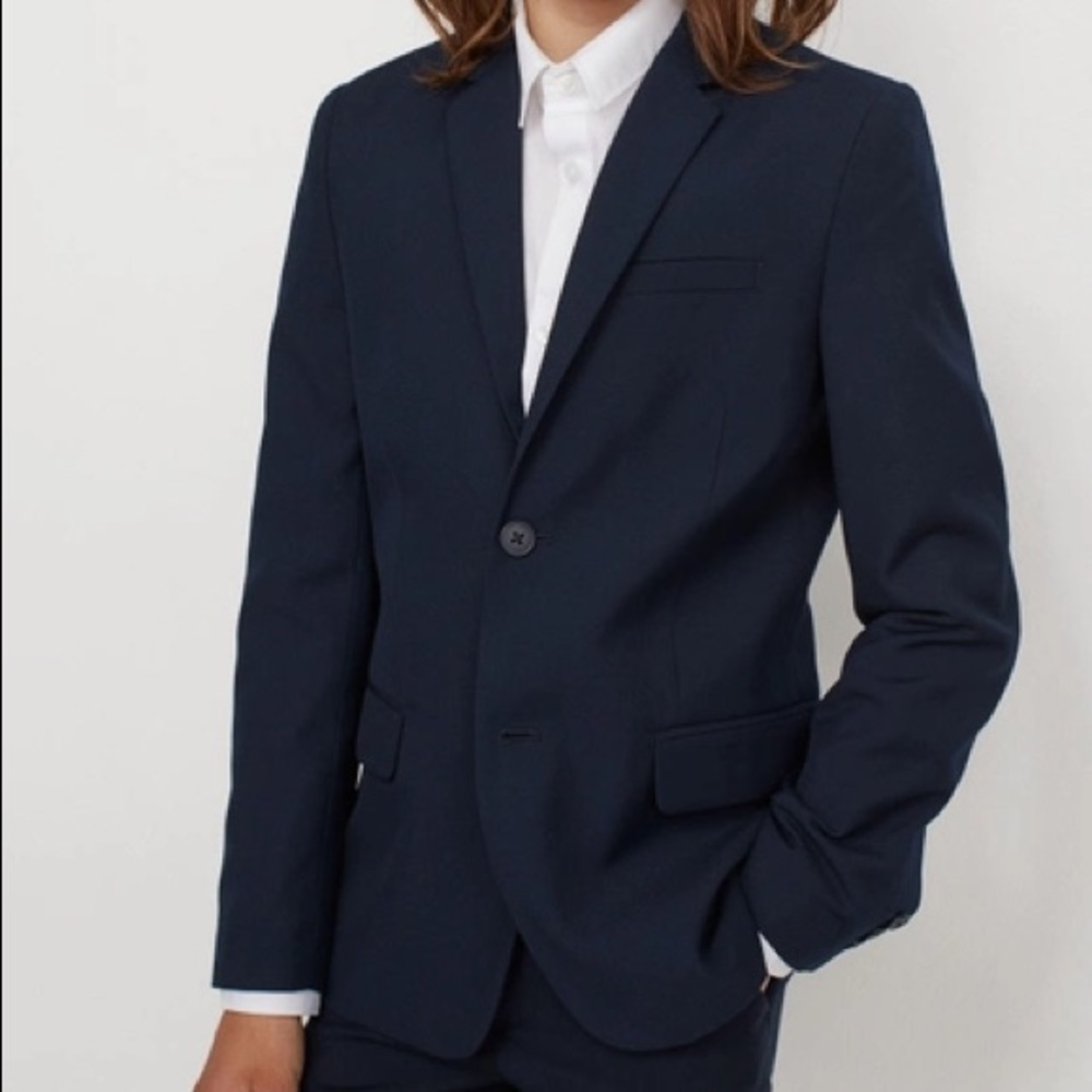 Boys H&M navy blazer US 18 with white shirt US 16